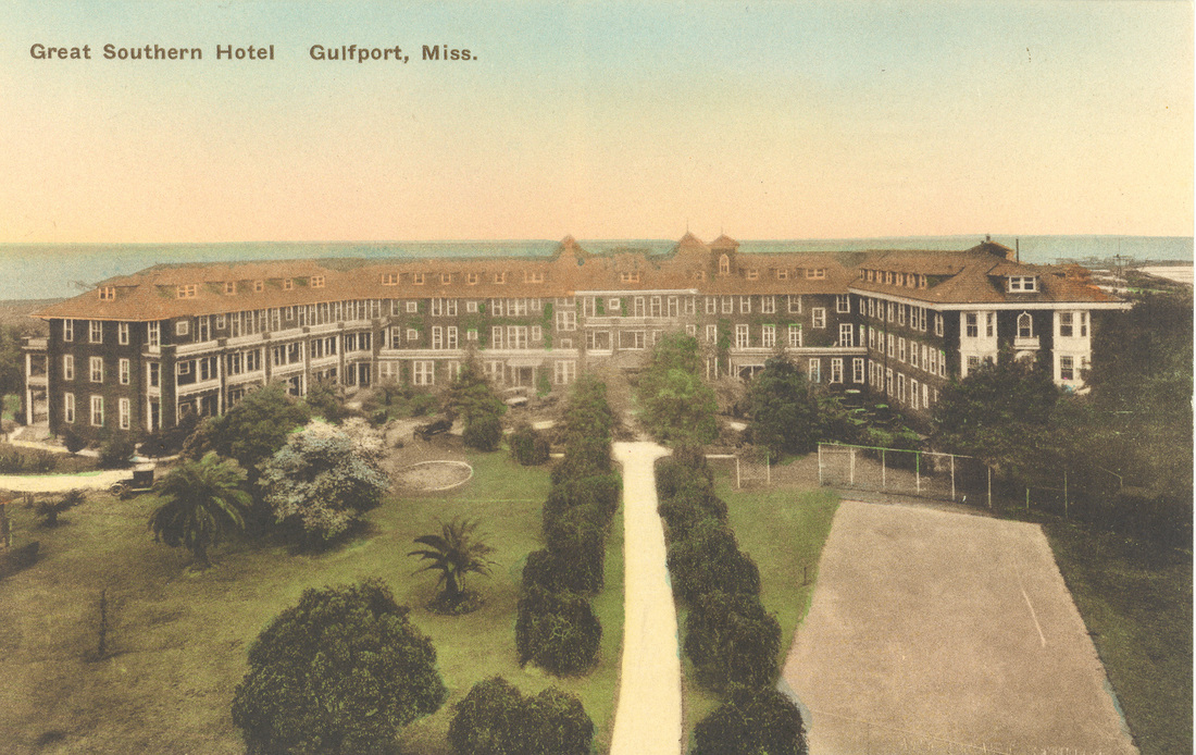 The Great Southern Hotel at the head of 25th Avenue, Gulfport, early 1900s